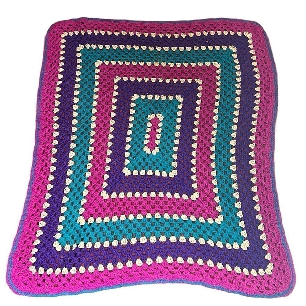 Vintage Boho Hand Knit Throw